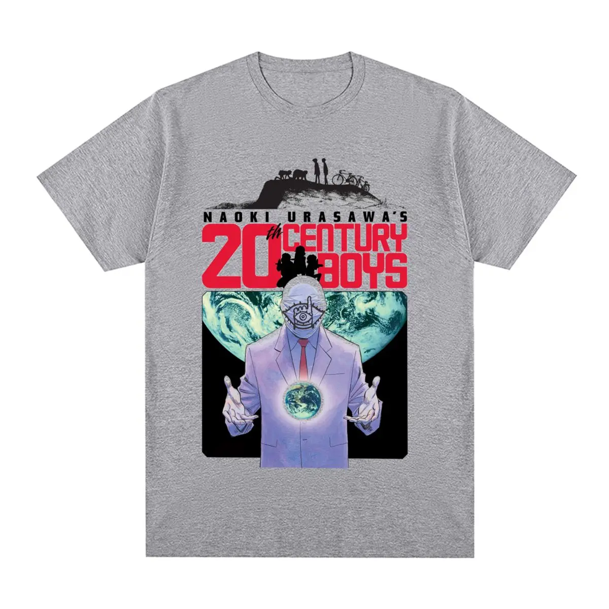 浦沢直樹 20 世紀少年ヴィンテージ Tシャツマンガ綿男性 Tシャツ新しい 
