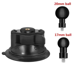 17mm 20mm or 25mm Ballhead Mounting Base to Car Window Twist Lock Double Suction Cup Base Rubber Ball for Gopro Camera