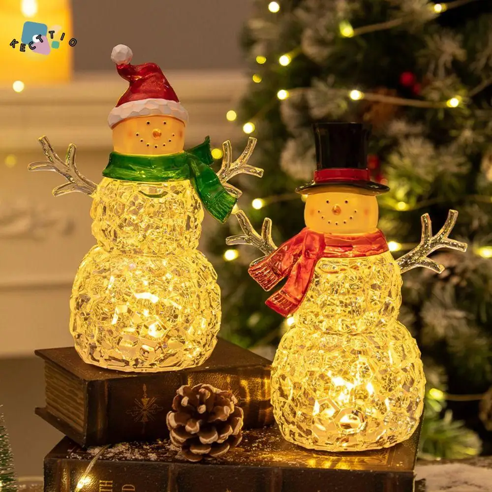 

Cute Snowman Nightlight Creative Handicraft Glowing Snowman Statue Artificial Funny Miniature Figurine Sculptures Festival