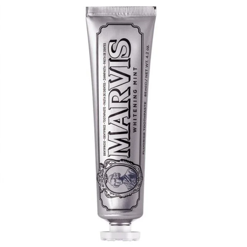 Marvis creme dental 85ml itália original marvis clareamento hortelã refrescar a respiração e remover manchas de fumaça dentífrico dentes branqueamento