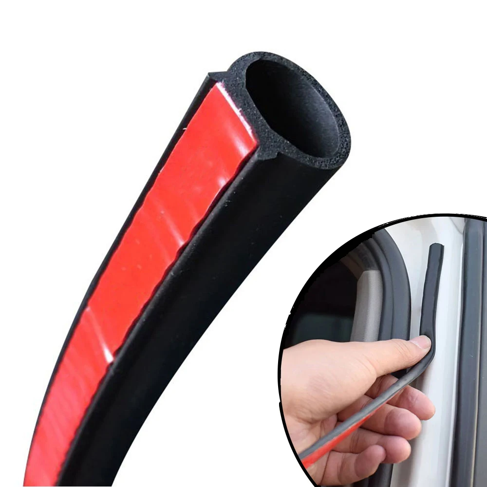 Car Door Seal Strip 5 meters Auto Rubber Sealant D Type Insulation Anti-Dust Soundproofing Car Window Weather Strip Rubber Seals