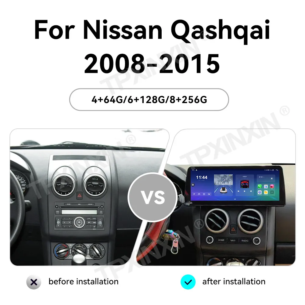 Dla Nissan Qashqai J11 X-Trail 3 T32 2008-2015 Android Radio samochodowe Multimedialny odtwarzacz wideo Carplay Autoradio Stereo GPS Navi Head