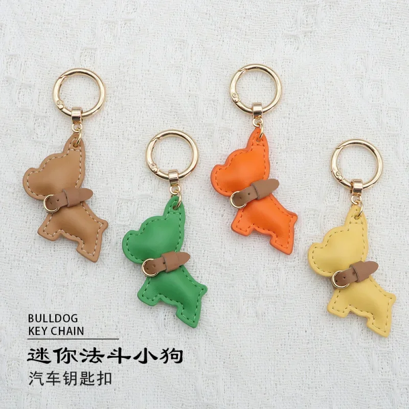 

Cross-Border in Stock Mini Dog Fighting Keychain Cartoon Leather Puppy Pendant Vehicle Key Chain Phone Case Accessories