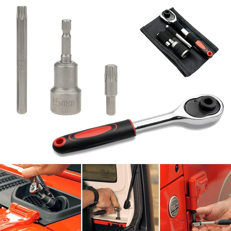 

Hard Top Door Removal Torx Set Tool Kit Fits for Jeep Wrangler JL JK Gladiator Rubicon Sahara 2-4 Doors 2007-2021 Soft Top