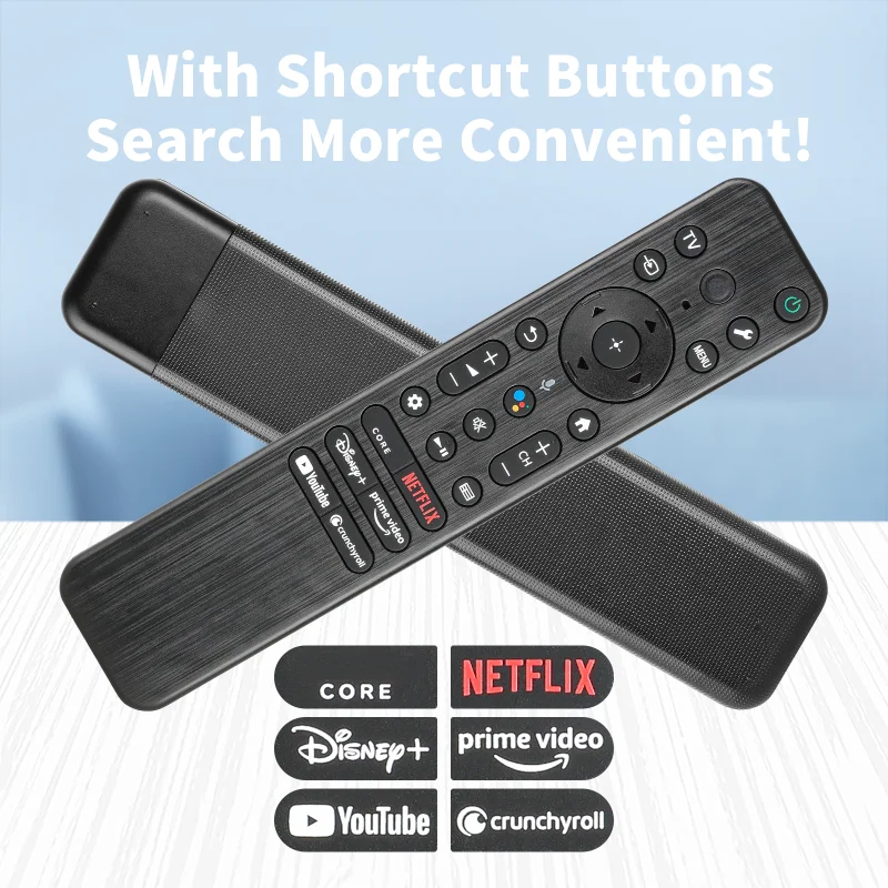 جهاز تحكم عن بعد صوتي RMF-TX810U لوحدة تحكم بديلة للتلفزيون Sony 4K Ultra HD مع أزرار NETFLIX PrimeVideo YouTube