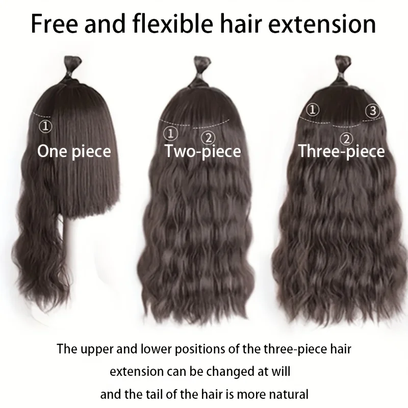 Synthetische waterrimpel 3 stuks/set hair extensions pruiken dagelijks lang krullend haar extensions voor dames zijn hittebestendig