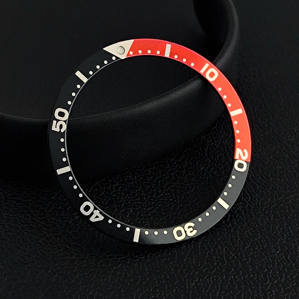 Inserto de bisel plano de aluminio, 39mm x 32,3mm, piezas de repuesto para reloj, cajas de reloj, reemplazo de anillo de bisel accesorio