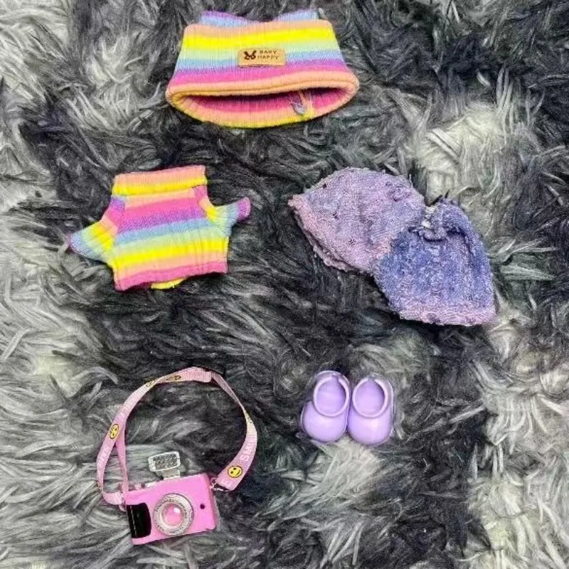 Für 17 cm Plüsch Labubu II Puppen Mini Mode OOTD Nette Overall Kleid set Kleidung Outfit Puppen Zubehör Kleidung Geschenk