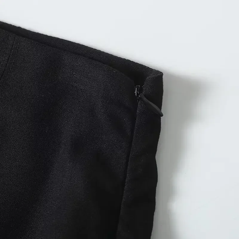 Dames 2024 Nieuwe Mode Chic Temperament Joker Split Ontwerp Een Woord Rok Retro Hoge Taille Rits Rok Mujer