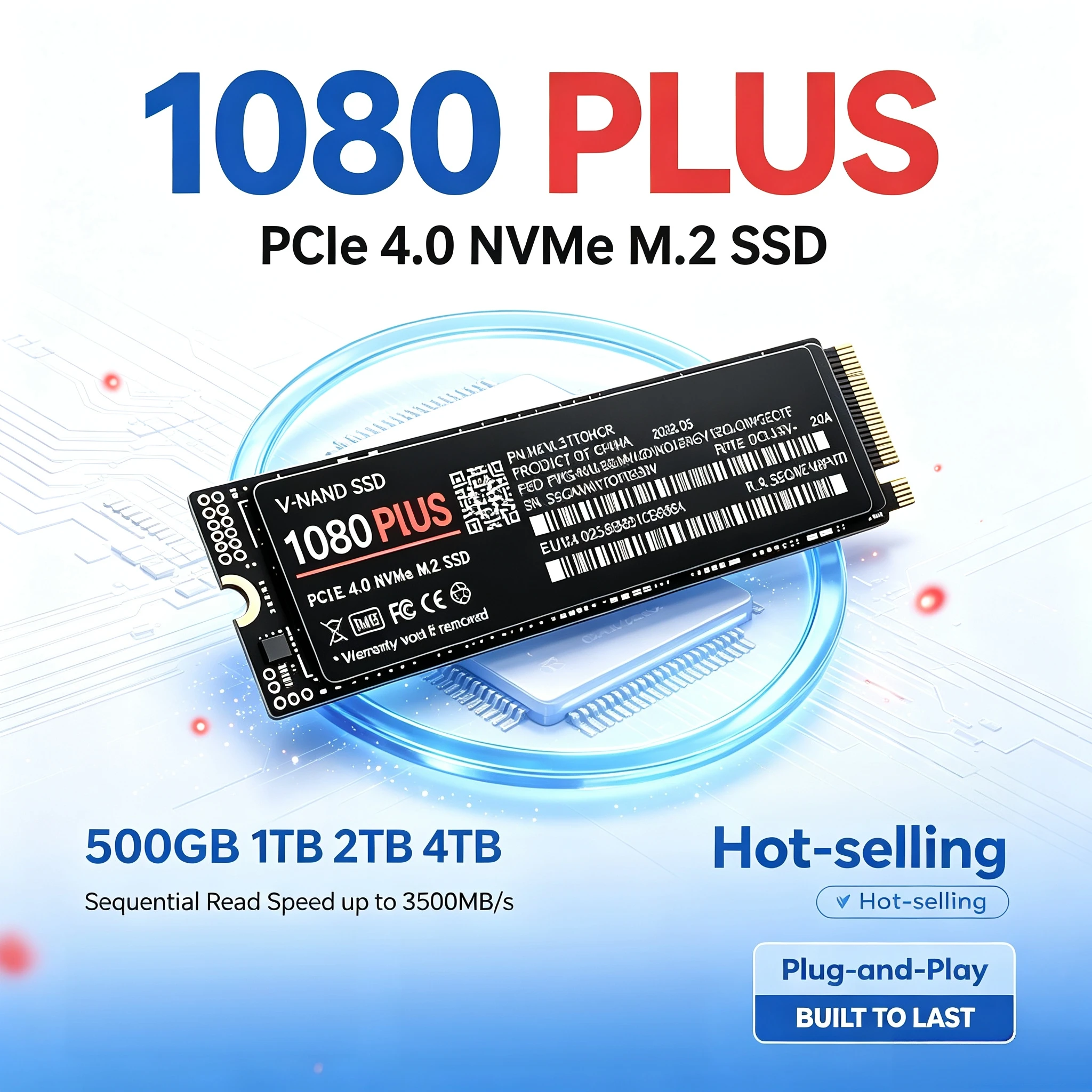 Original 1080 PLUS M2 NVME SSD 500GB 1TB 2TB 4TB Hard Disk Drive NGFF Interface Internal Solid State for Laptop Desktop