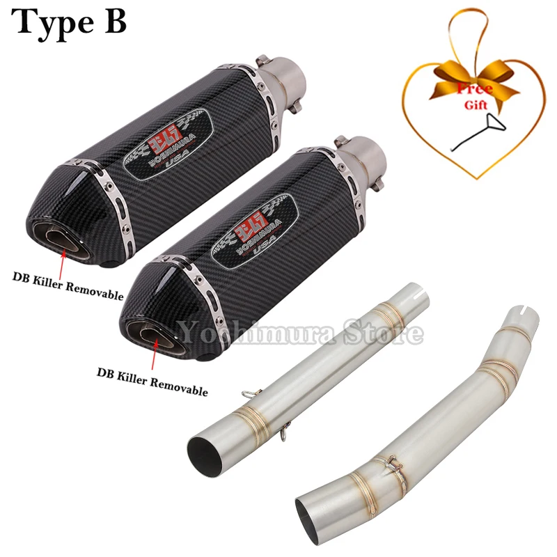 For Suzuki Hayabusa GSX1300R GSXR1300 2008 - 2017 Motorcycle Exhaust Mid Link Pipe Escape Muffler Connect Tube Mufller DB Killer