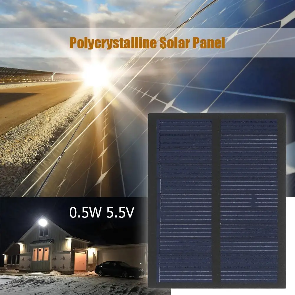 0.5W 5.5V Solar Battery Charger Multifunctional 76x60mm DIY Battery Charger Kit Polysilicon Solar Panel for Electrical Appliance