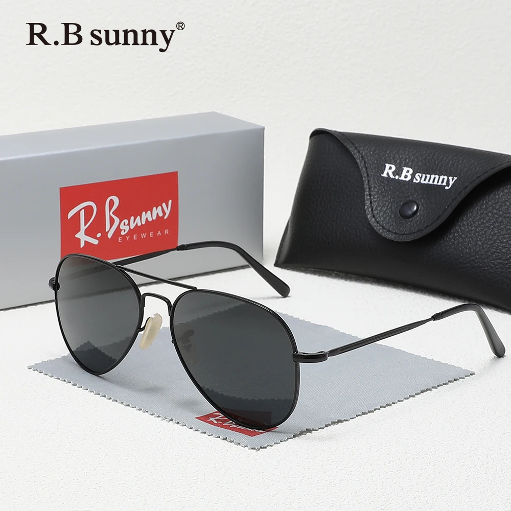 

RBsunny модные женские защитные очки для пилотов, мужские очки для вождения на открытом воздухе, классические поляризационные очки UV400 для путешествий, антибликовые очки из сплава
