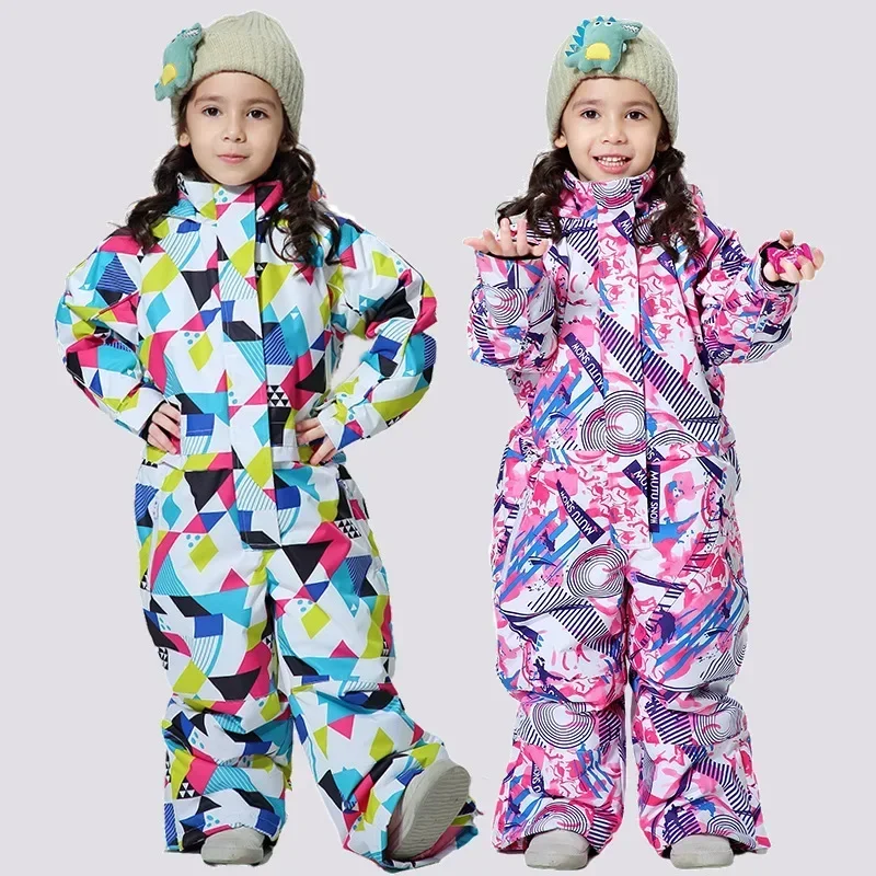 2025 Winter Children's Ski Suit Kids Boy Girl Warm New Waterproof Outdoor Sports Skiing Snowboarding Snow Clothes Warm Jumpsuits