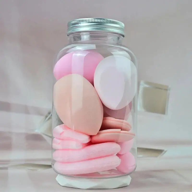 Set Of 14 Soft Skin-Friendly Powder Puffs Can Be Used Wet Or Dry To Create The Perfect Makeup Base Water Droplet-Shaped Slanted