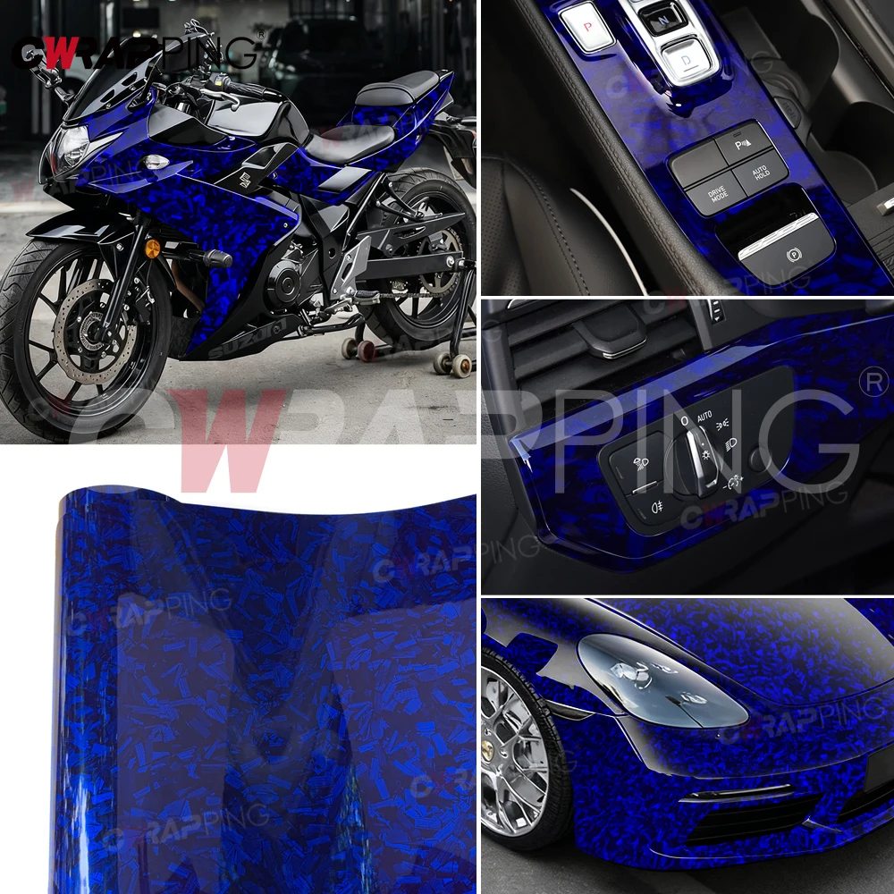 

Glossy Forged Carbon Fiber Car Sticker Wrap Vinyl Car Tint Waterproof Paint Motorcycle Stickers Self-adhesive Film Motorcycles
