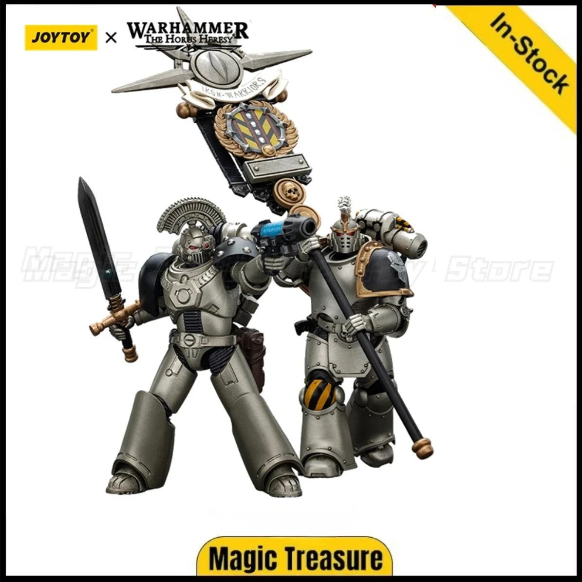 

【In Stock】JOYTOY 1/18 Action Warhammer 40K Iron Warriors Command Squad Choosen with Legion Standard MKVI Tactical Sergeant