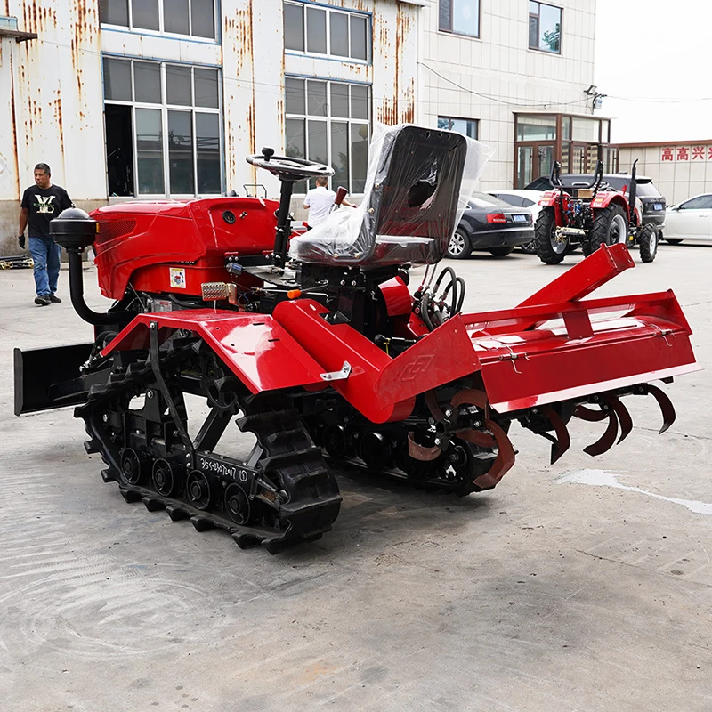 Free delivery 40hp 25hp diesel engine small agricultural tracked tractor multifunctional tracked cultivator hot selling