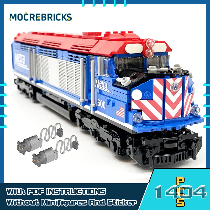 City Train Diesel Electric Locomotive EMD F40C Train MOC Building Blocks Railway Assembly Model Technology Bricks Toys Kid Gift