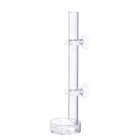 35Cm Acrylic Shrimp Feeder Tube Feeding Dish Bowls For Fish Tank Aquarium Shrimp Fish, With 2 Suction Cups