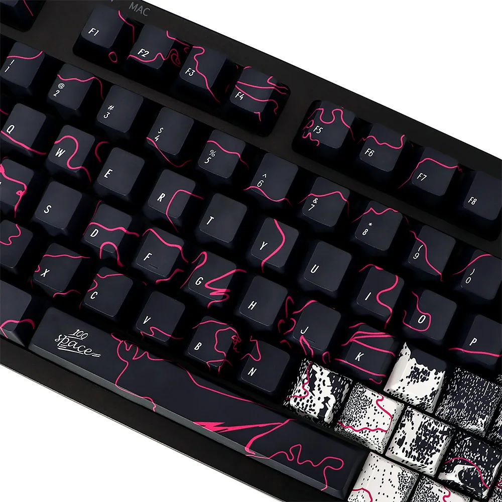 Juego de teclas de Graffiti, teclas pbt de perfil Cherry mx para switch Logitech G610 K70 GMMK gk61 96 gmk, teclas iso