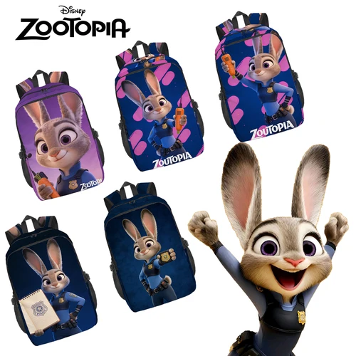 Imagen 2 del producto Mochila estampada Zootopia Judy con múltiples compartimentos para desplazamientos diarios y viajes cortos, bolsa de viaje multiusos, 1 ud.