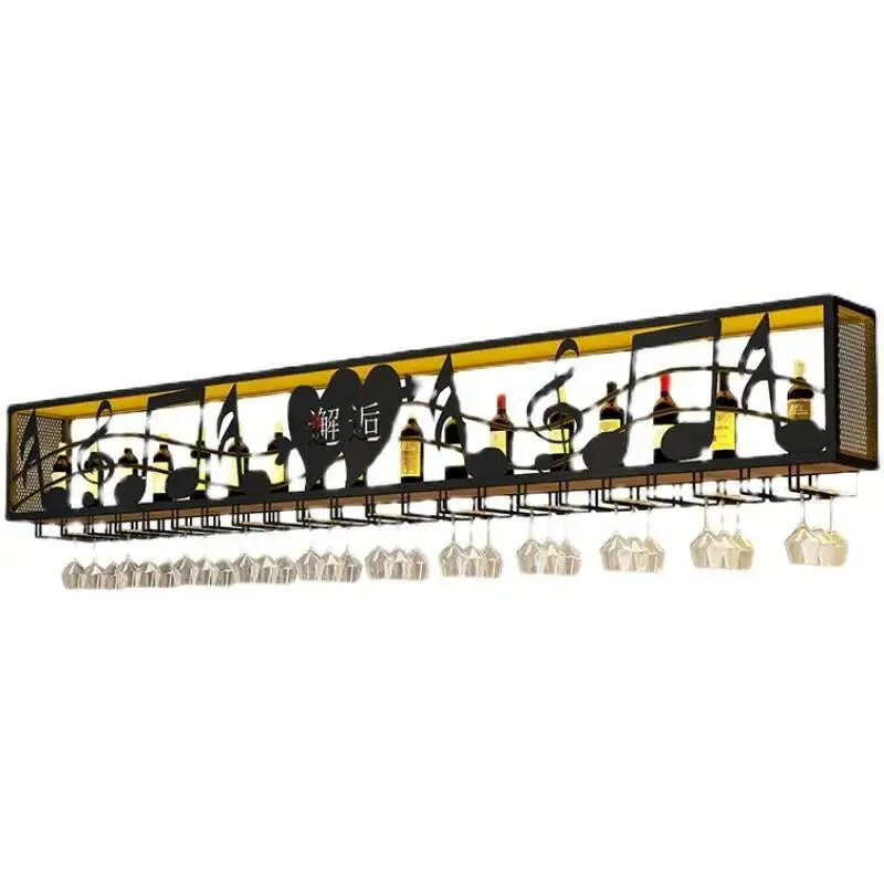 Club Shelf Liquor Wine Cabinets Display Kitchen Hanging Cocktail Holder Wine Rack Inverted Retail Industrial Wijn Kast Furniture