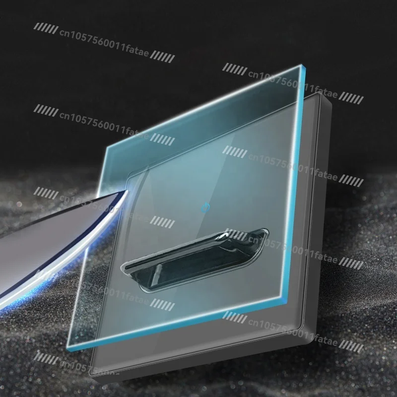 مفتاح إضاءة جداري من الزجاج المقسى، مجموعة كهربائية عامة 1/2/3/4/مع مفتاح تبديل مؤشر LED، لوحة أزرار من النوع 86 1/2 #3