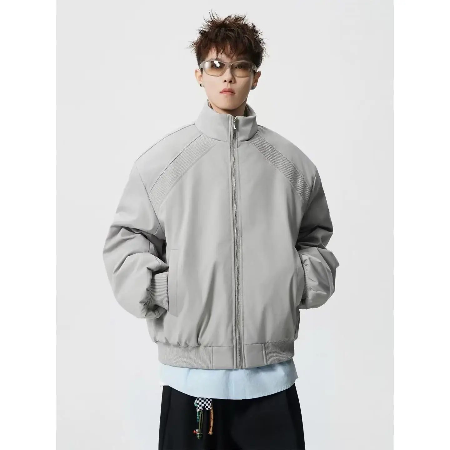 Loose Fit Men's Jacket Hip Hop Street Style Hong Kong Fashion High Street Trend Harajuku Korean Version Spring Autumn Outerwear