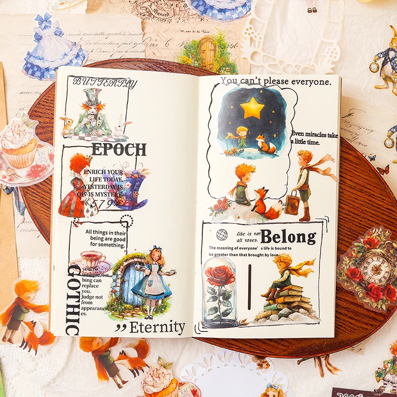 Card Lover 40 Pcs [Fantasy Journey Series] Fairy Tale World Theme Handheld Decorative PET Sticker Paper Material Scrapbook Kit