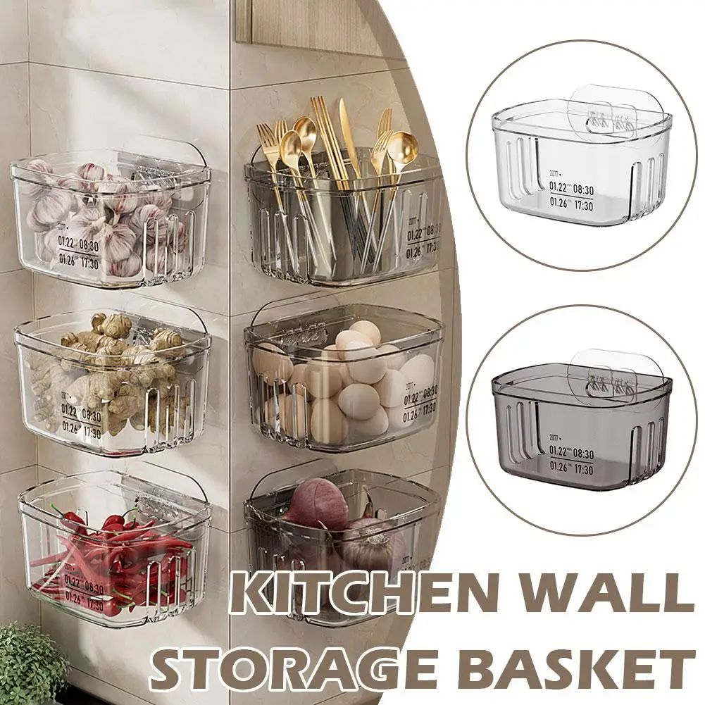 Refrigerator Wall Hanging Storage Box Multi-functional Onion Cosmetics Garlic Shelf Ginger Kitchen Bathroom Shelf Toothbrus N0f4