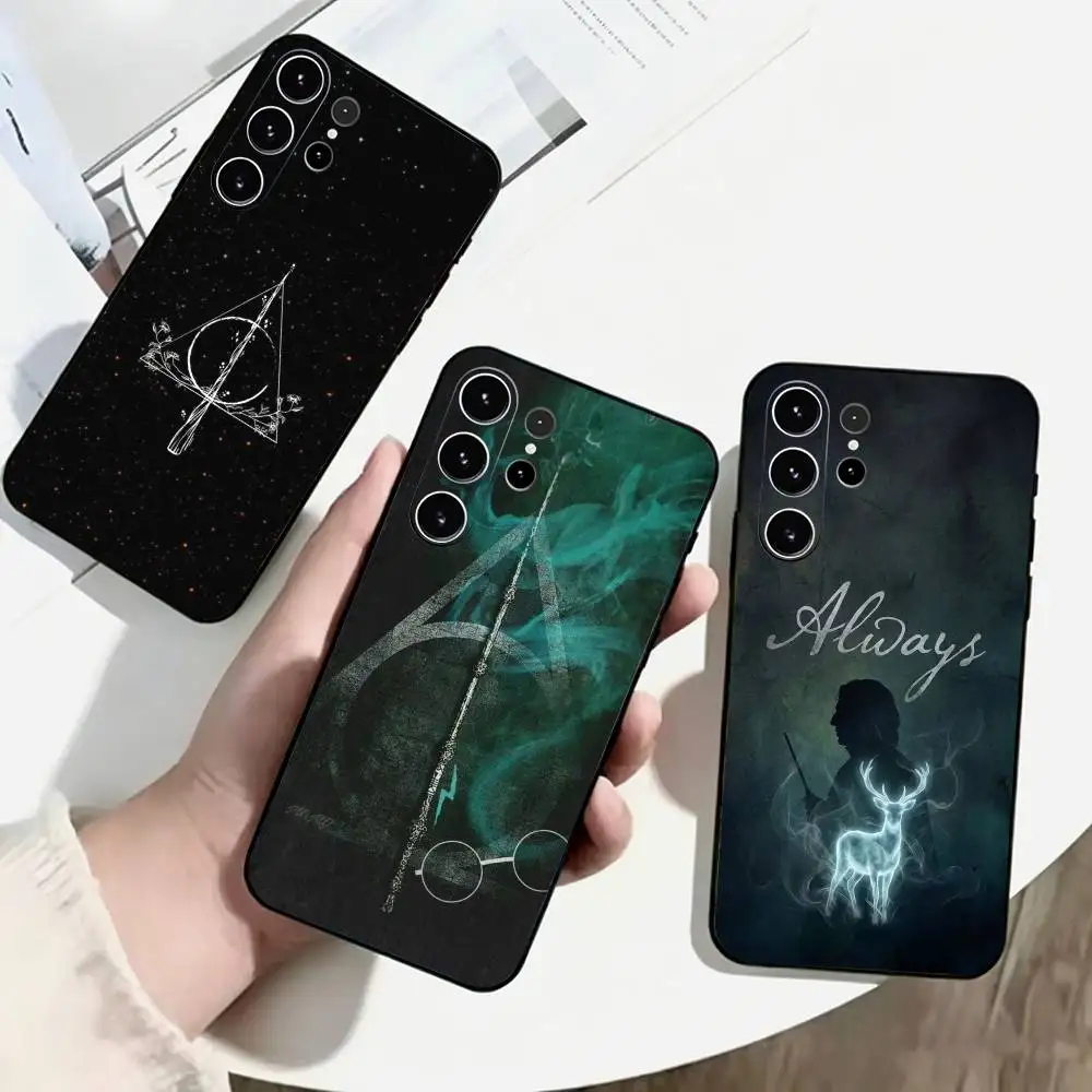 Magic H-Harry-es P-Potters Wand Phone Case For Samsung S25,S24,S21,S22,S23,S30,Ultra,S20,Plus,Fe,Lite,Note,10,Black Cover