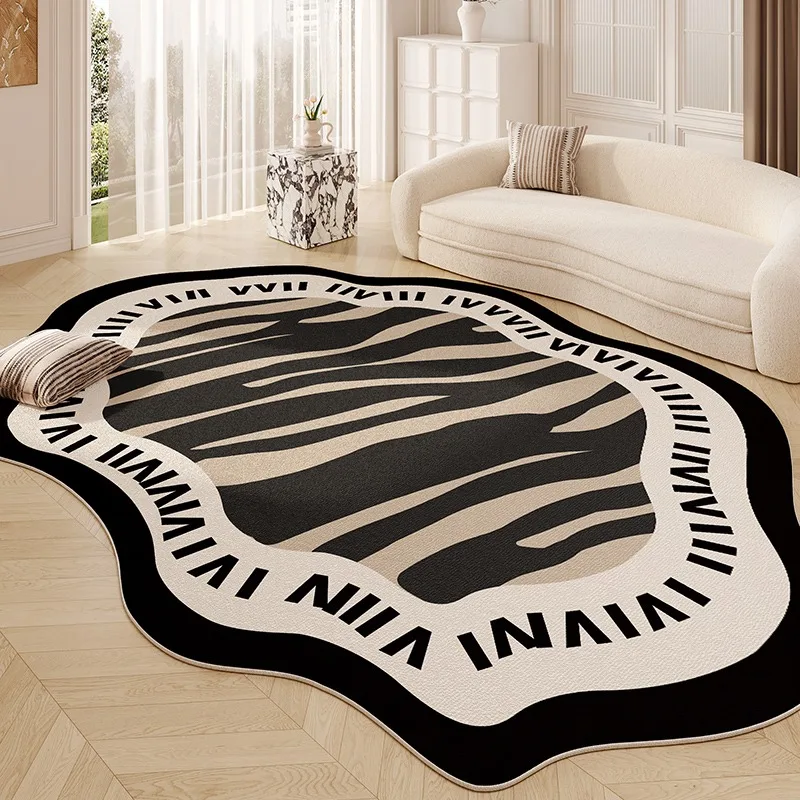 Modern Style Living Room Carpet Creative Fan-shaped Edge Bedroom Rugs Light Luxury Advanced Home Decoration Coffee Table Mats 러그