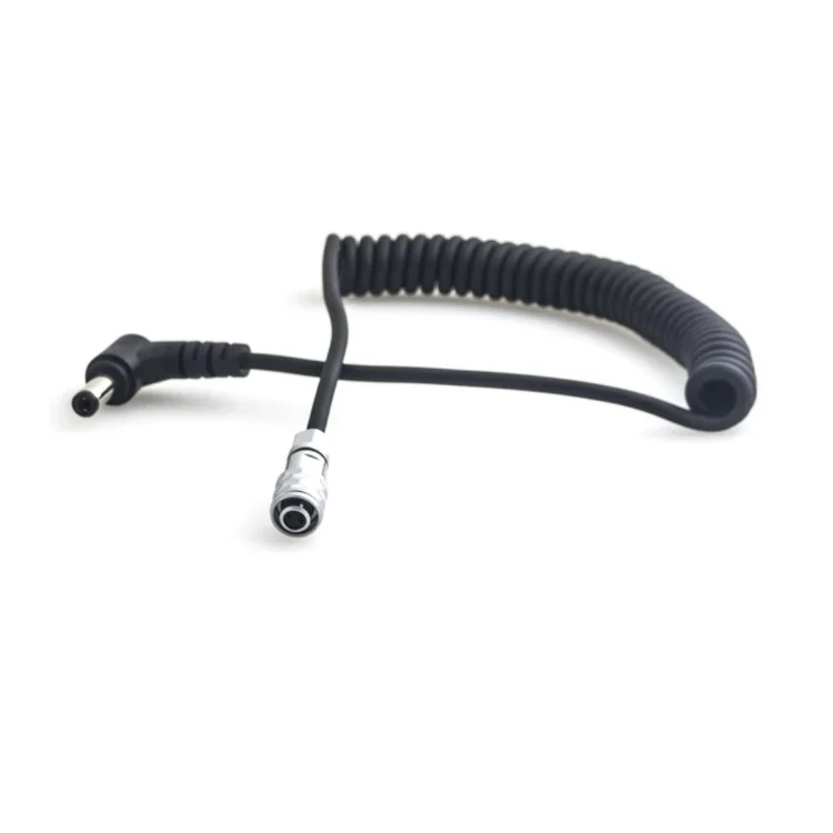 كابل طاقة D-Tap P Tap كابل ملفوف لكاميرا سينما الجيب BMPCC 4K Blackmagic وموصلات Dtap للبطارية مثبتة على شكل حرف V باللون الذهبي