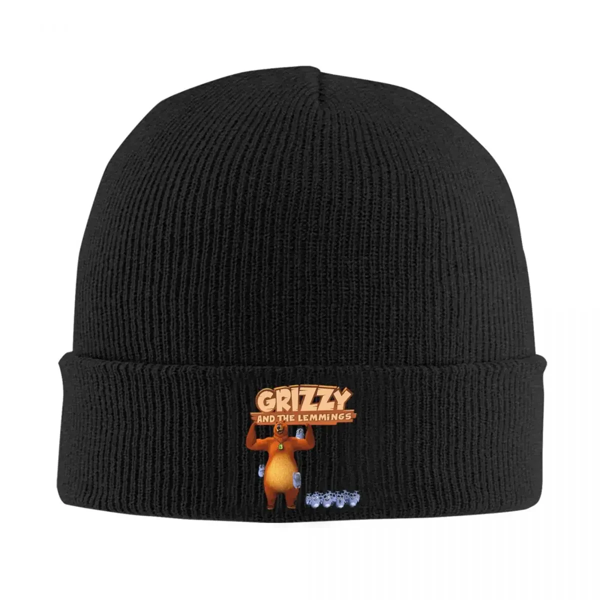 Grizzy And Lemmings Warm Knitted Cap Hip Hop Bonnet Hat Autumn Winter Outdoor Beanies Hats for Men Women Adult