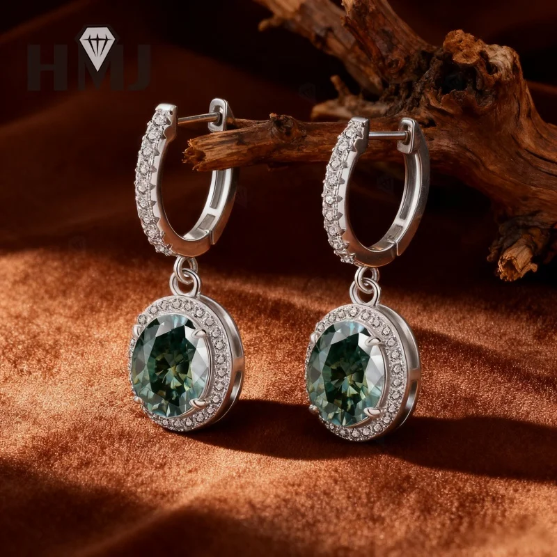 

Moissanite Oval Cut Earrings White Gold/Yellow Gold Elegant Sparkling Studs for Women Bridal Jewelry Gift Christmas and Easter