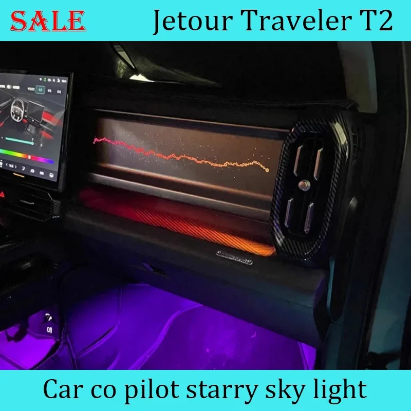 Fit for JETOUR Traveler T2 2023-2024 Car Co-pilot Starry Sky Light Panel Special Ambient Light Modification 64 Color Starry Skyp