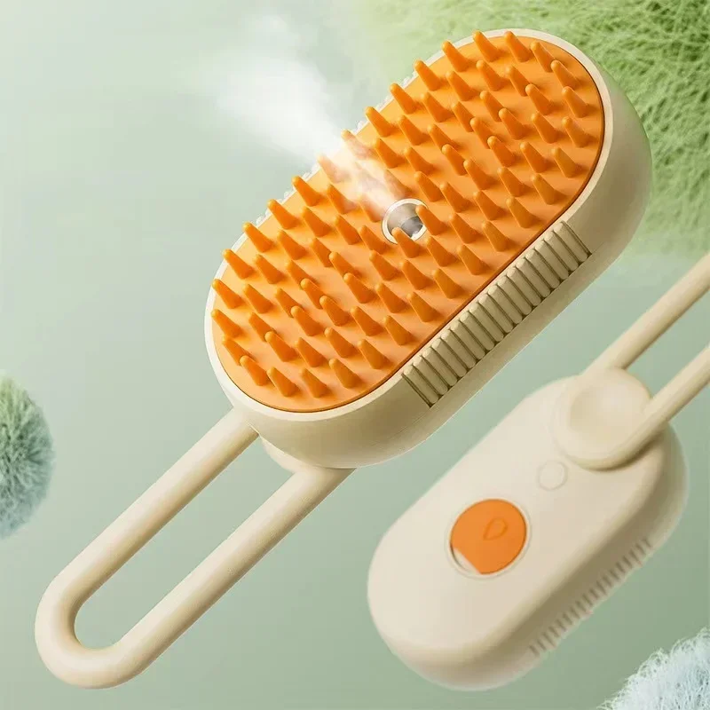 

3-in-1 Dog Hair Brush Cat Hair Brush Electric Pet Cleaning Steam Spray Brush Massage Hair Removal Comb Anti Flying Brushs