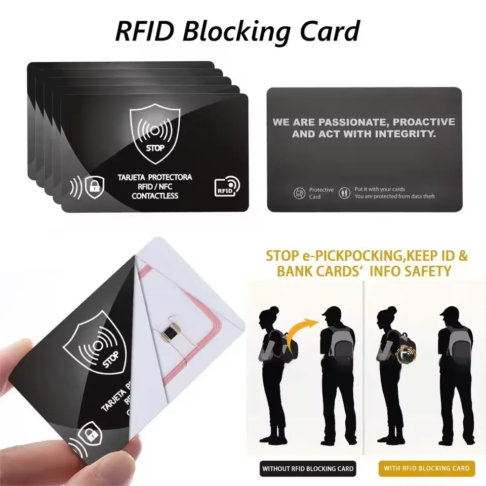 

5 шт. RFID-блокирующие карты NFC дебетовая кредитная карта защита для паспорта блокатор набор умный противоугонный RFID-блокировщик IC рукав для держателя карт
