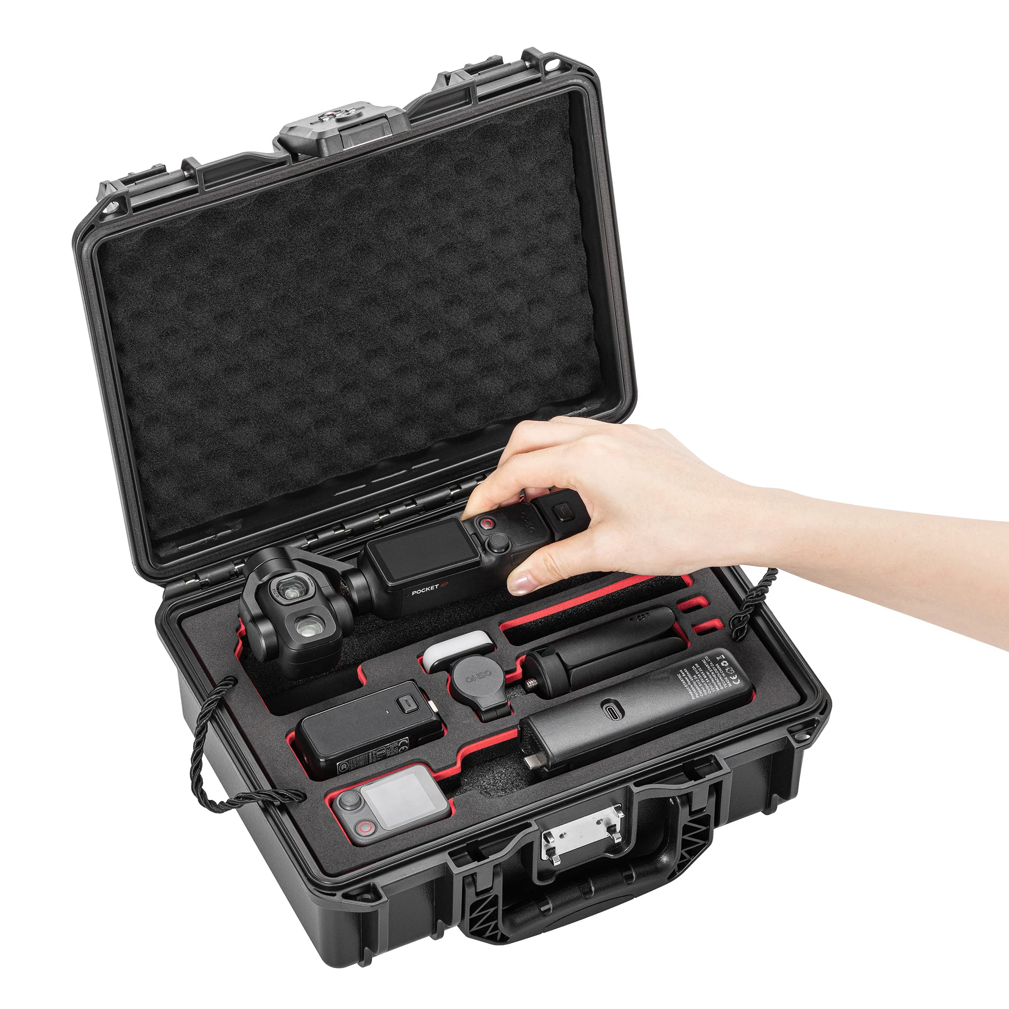 Image of 2-lagiger Hartschalenkoffer für DJI OSMO Pocket 4 Pro und Zubehör TSA-Passwort Wasserdichte Box Reise-Tragetasche Tragbarer Koffer