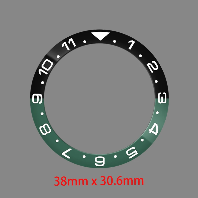 38mm Curved Ceramics Bezel Insert Ring Fits SKX007 SKX009 SUB GMT Watch Case NH35 NH36 Movement Men's Watch Refit Accessories