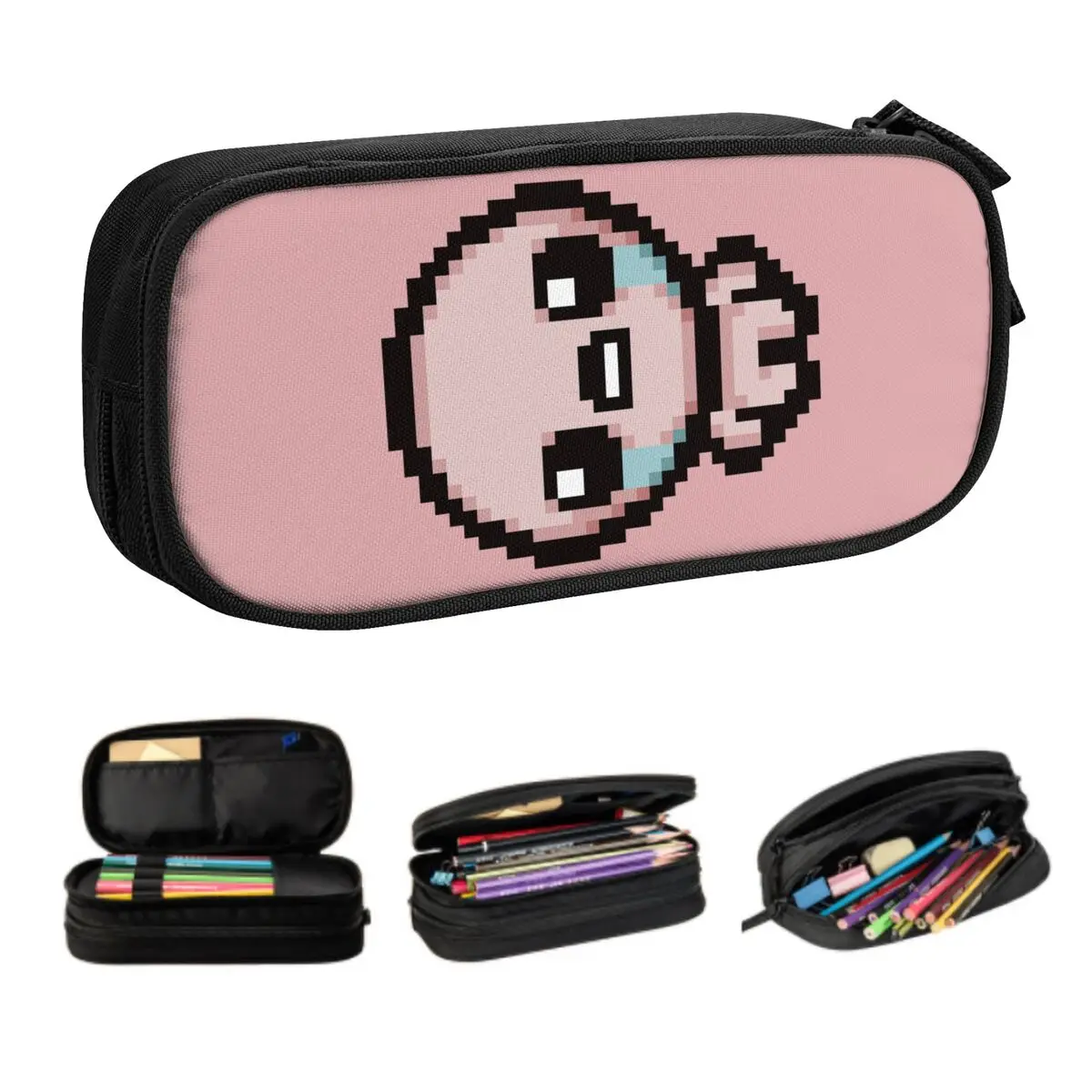 Custom The Binding Of Isaac Pixel School Pencil Cases Girls Boys Large Storage Pencil Bag Pouch Students Stationery