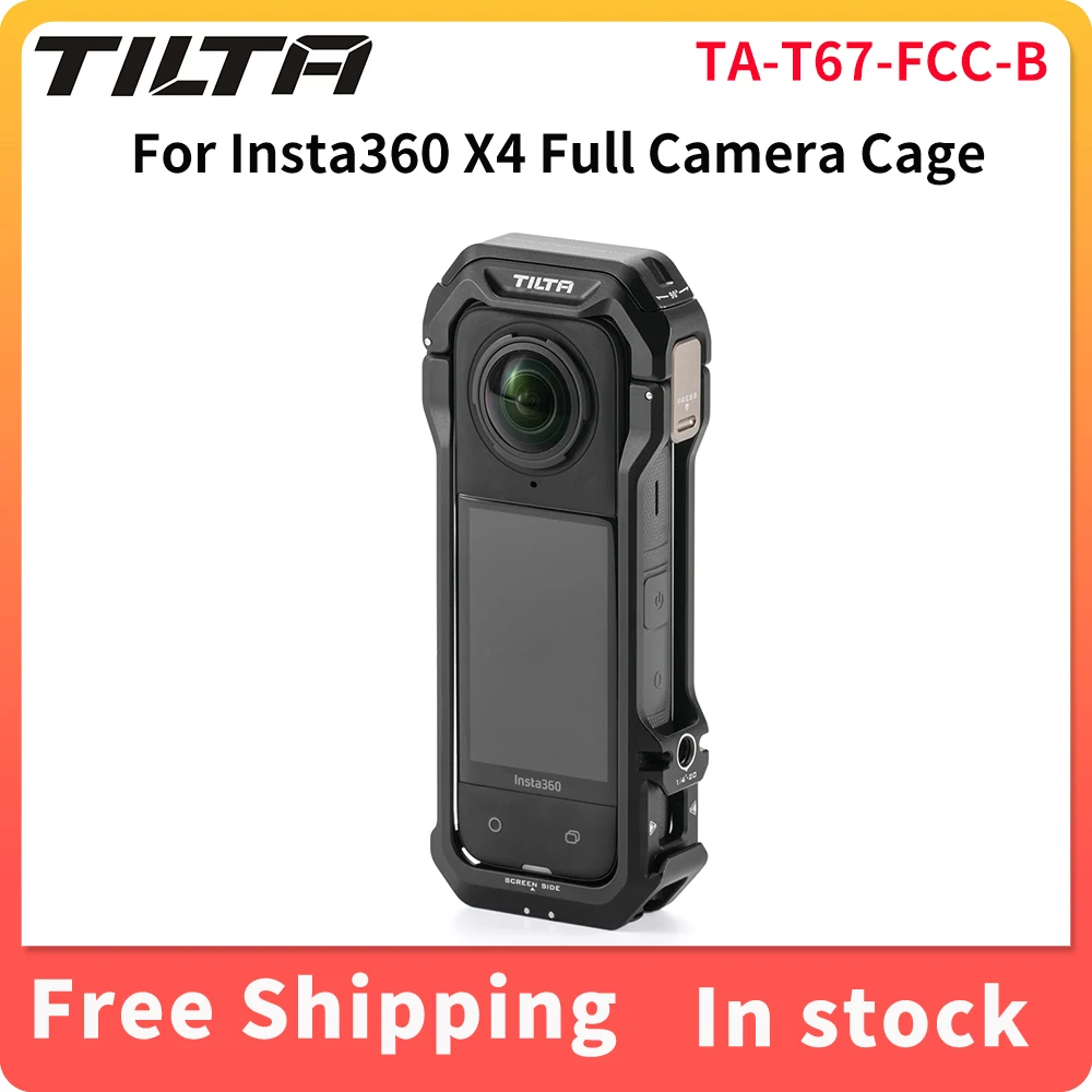 

TILTA TA-T67-FCC-B for Insta360 X4 Full Camera Cage Quick Assembly Adjustable Support Cold Shoe Metal Protective Cage