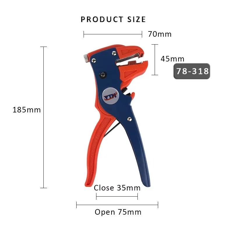 JUSTINLAU Automatic Wire Stripper Electric Wire Cable Cutter Electrician Cutting Pliers YTH-318 Stripping Clamp Nipper