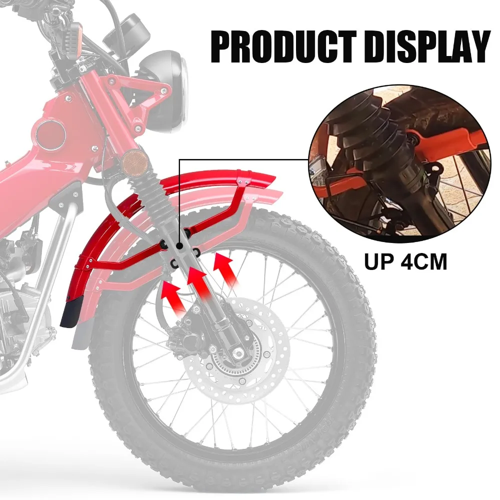 Motorcycle Front Fender Lift Kit for Honda CT125 Trail 125 Hunter Cub 2020-2023 Front Fender Mudguard Lift Riser Bracket 4CM