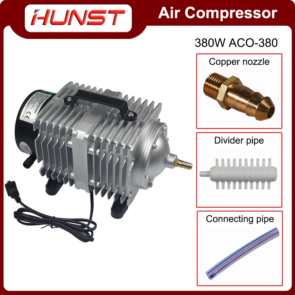 Imagem -06 - Compressor de ar Hunst para Gravação a Laser e Máquina de Corte Bomba de ar Solenóide Aco380 380w