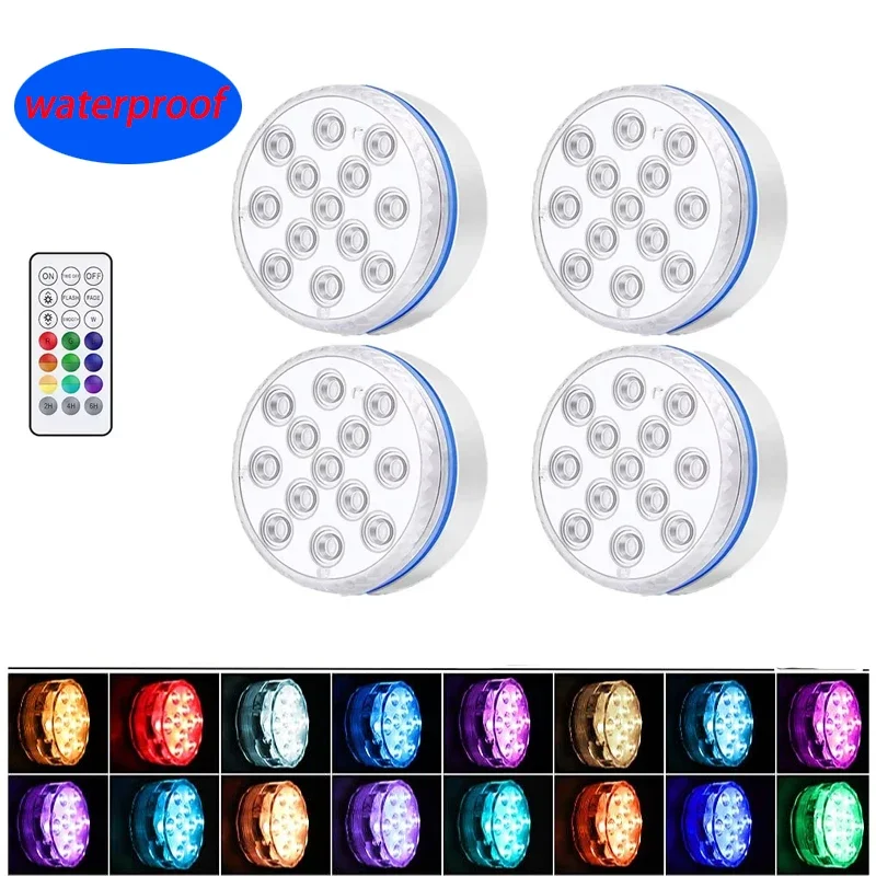 Swimming Pool Light 13LED Remote Control RGB Dive Fish Light Underwater Lamp Ship/Car Decorative Lamp for Vase Aquarium