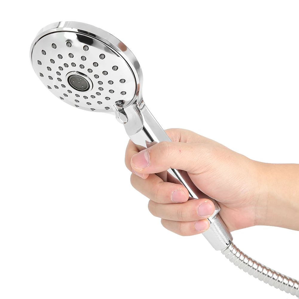 G1/2in Electroplating Hand Shower Set Handheld Shower Head Hose Bracket Kit Accessories