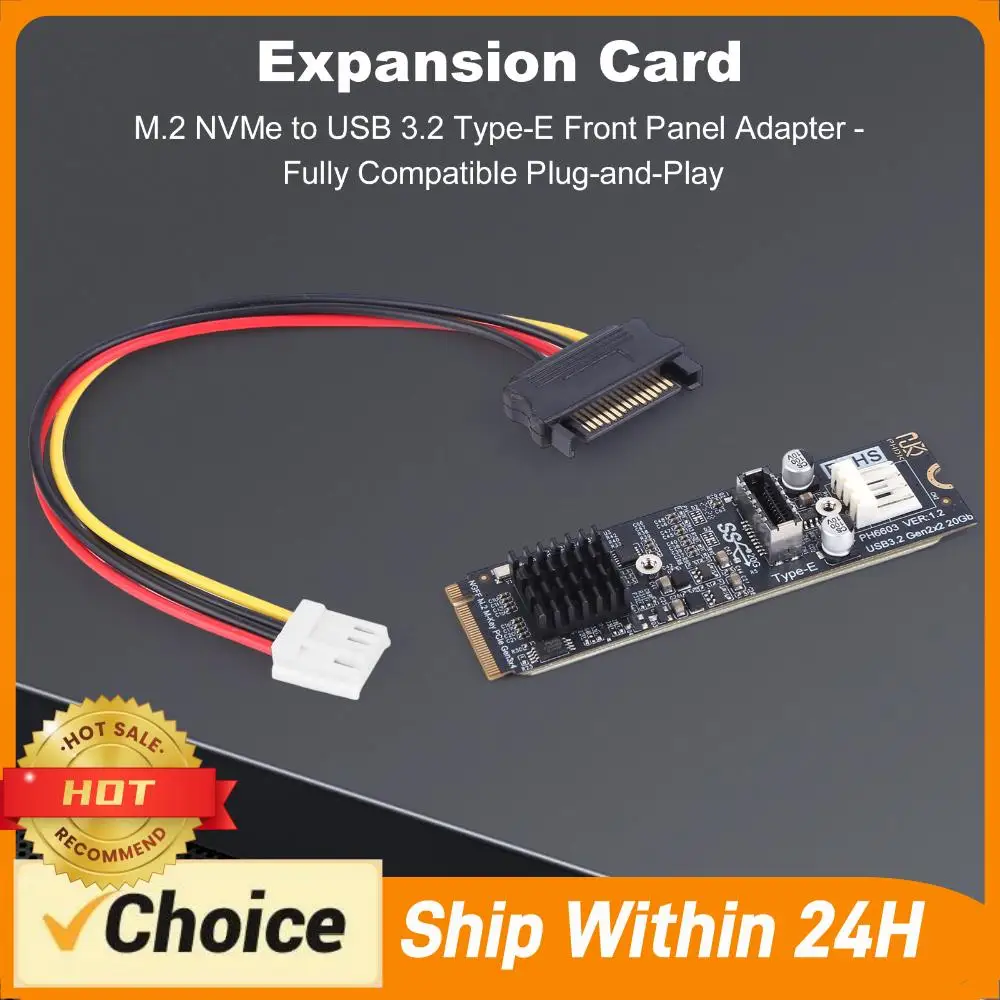 

Адаптер M.2 на TYPE-E, высокоскоростной, 20 Гбит/с, M2 M Key PCIe на USB3.2, плата расширения для передней панели, чипсет ASM3242, для настольных ПК