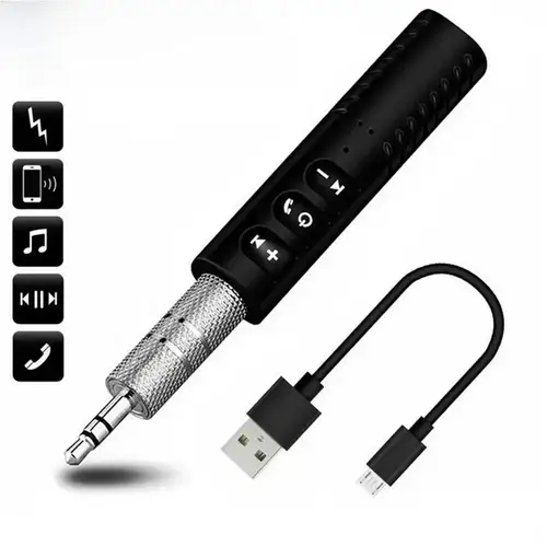 Imagen 2 del producto Adaptador de transmisor y receptor Bluetooth 5,0 inalámbrico, manos libres con conector de 3,5mm para música de coche, Audio, Aux, compatibilidad de auriculares N1R0
